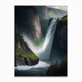 Mardalsfossen, Norway Realistic Photograph (2) Canvas Print