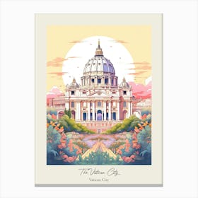 The Vatican City   Vatican City   Cute Botanical Illustration Travel 1 Poster Canvas Print