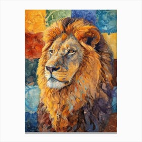 Southwest African Lion Lion In Different Seasons Fauvist Painting 4 Canvas Print