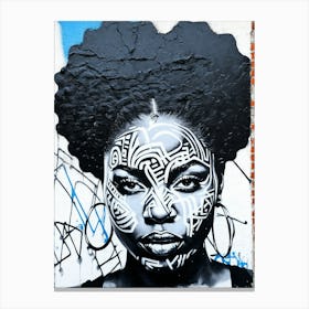 Graffiti Mural Of Beautiful Black Woman 212 Canvas Print