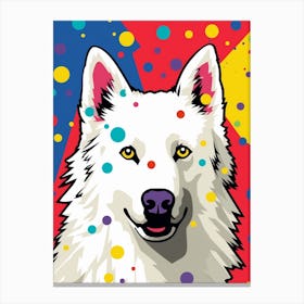 Pop Art Cartoon Samoyed 2 Canvas Print