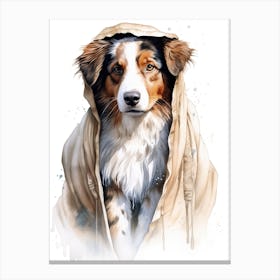 Australian Sheppard Dog As A Jedi 3 Canvas Print