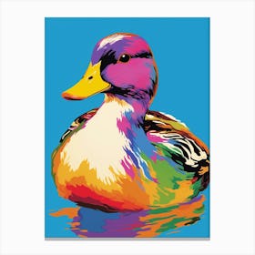 Andy Warhol Style Bird Duck 2 Canvas Print