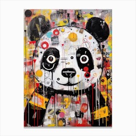 Panda Art In Outsider Art Style 3 Canvas Print
