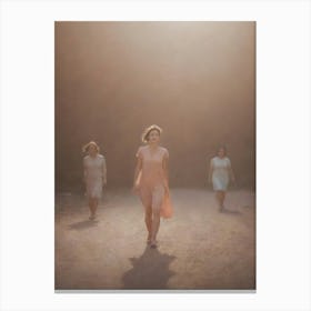 Three Women Walking In The Sun Canvas Print