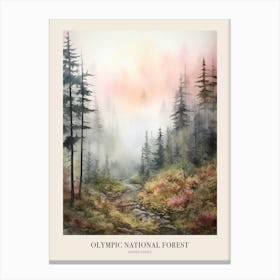 Autumn Forest Landscape Olympic National Forest 1 Poster Canvas Print