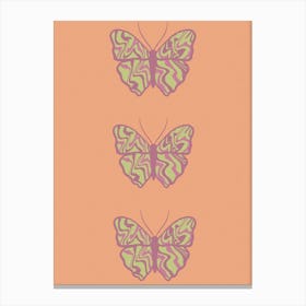 Orange Butterfly x 3 Canvas Print