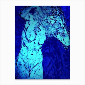 Blue Nude Woman Canvas Print