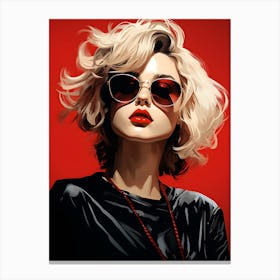 Mod Girl With Sunglasses Canvas Print