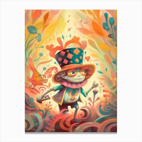 Alice In Wonderland Colourful Storybook The Mad Hatter Canvas Print