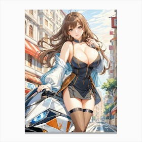 Sexy Anime Girl Painting (24) Canvas Print