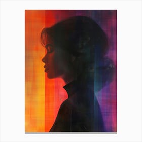 Rainbow Coat Silhouette Of A Woman Canvas Print