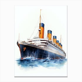 Titanic Ship Sketch Illustration 2 Canvas Print