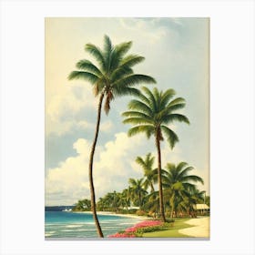 West End Bay Anguilla Vintage Canvas Print