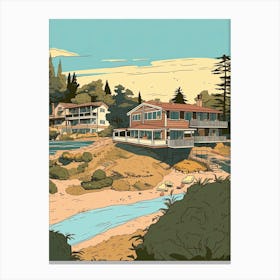 Santa Cruz California United States Travel Illustration 4 Canvas Print