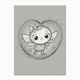 Fairy In A Heart Canvas Print