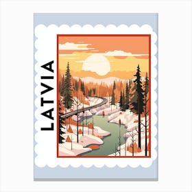Latvia 1 Travel Stamp Poster Canvas Print