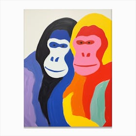 Colourful Kids Animal Art Gorilla 2 Canvas Print