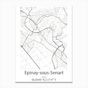 Epinay Sous Senart,France Minimalist Map Canvas Print