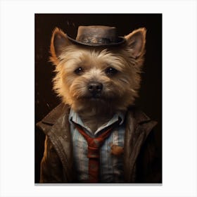 Gangster Dog Cairn Terrier Canvas Print