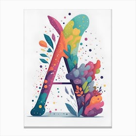 Colorful Letter A Illustration 92 Canvas Print