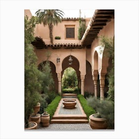 Courtyard In Morocco Traditional Canvas Print