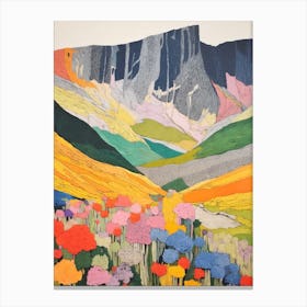 Cadair Idris Wales 2 Colourful Mountain Illustration Canvas Print