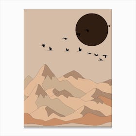 Mountain Bird Sky Aesthetic Canvas Print