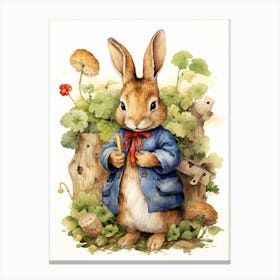 Bunny Puzzles Rabbit Prints Watercolour 2 Canvas Print