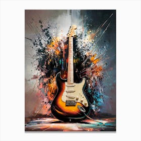 Modern Electric Guitar Oil Painting #4 Canvas Print