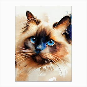 Watercolor Of A Cat animal Canvas Print