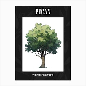 Pecan Tree Pixel Illustration 2 Poster Canvas Print