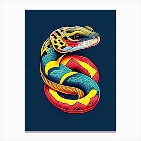 Timber Rattlesnake Tattoo Style Canvas Print
