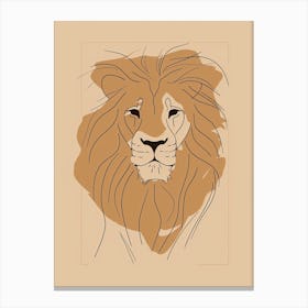 Lion - Boho, Line Art 1 Canvas Print