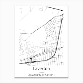 Laverton,Australia Minimalist Map Canvas Print