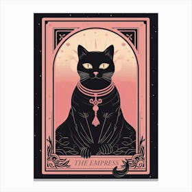 The Empress Tarot Card, Black Cat In Pink 3 Canvas Print