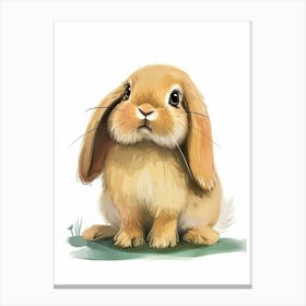 Holland Lop  Rabbit Kids Illustration 4 Canvas Print
