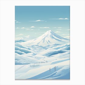 Niseko   Hokkaido, Japan, Ski Resort Illustration 0 Simple Style Canvas Print