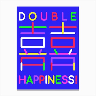 Double Happiness Blue Canvas Print