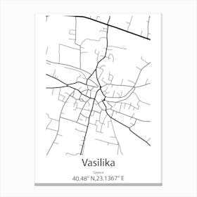 Vasilika,Greece Minimalist Map Canvas Print