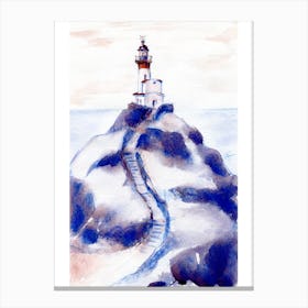 Lighthouse On Seashore Canvas Print