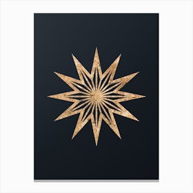 Abstract Geometric Gold Glyph on Dark Teal n.0296 Canvas Print