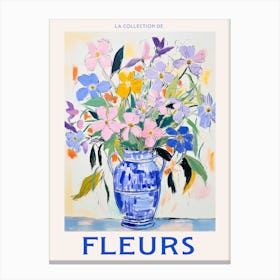 French Flower Poster Periwinkle Canvas Print