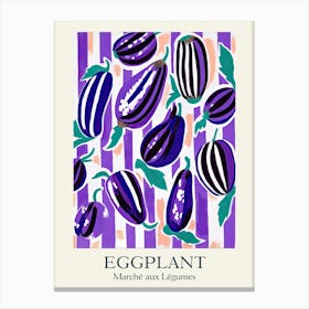 Marche Aux Legumes Eggplant Summer Illustration 1 Canvas Print