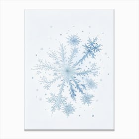 Stellar Dendrites, Snowflakes, Pencil Illustration 1 Canvas Print