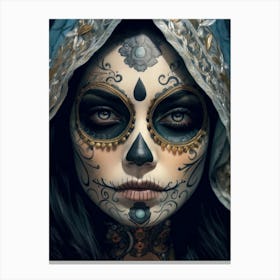La Catrina Mask Girl Canvas Print