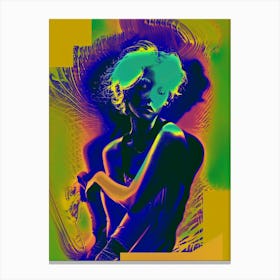 Dramatic, portrait of a woman, yellow, "Another Day" Canvas Print