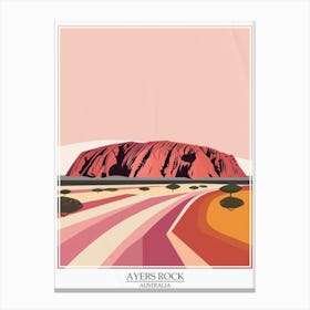 Ayers Rock Australia Color Line Drawing 1 Poster Canvas Print