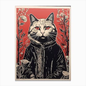 Cat With Red Eyes Canvas Print