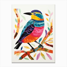 Colourful Bird Painting Dipper 2 Canvas Print